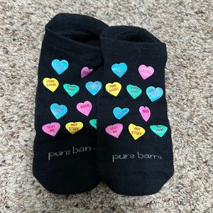 Pure Barre Candy Heart Socks Medium
